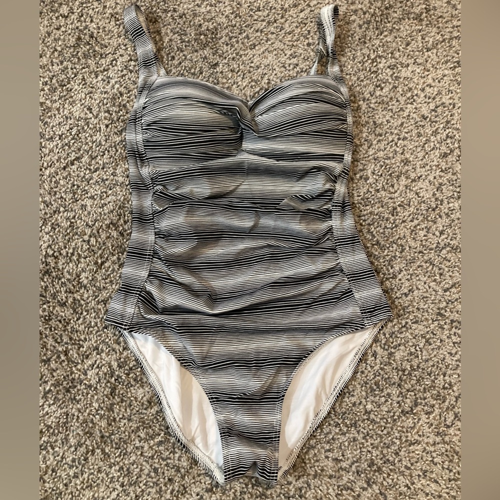 Striped Black and White Swimsuit
